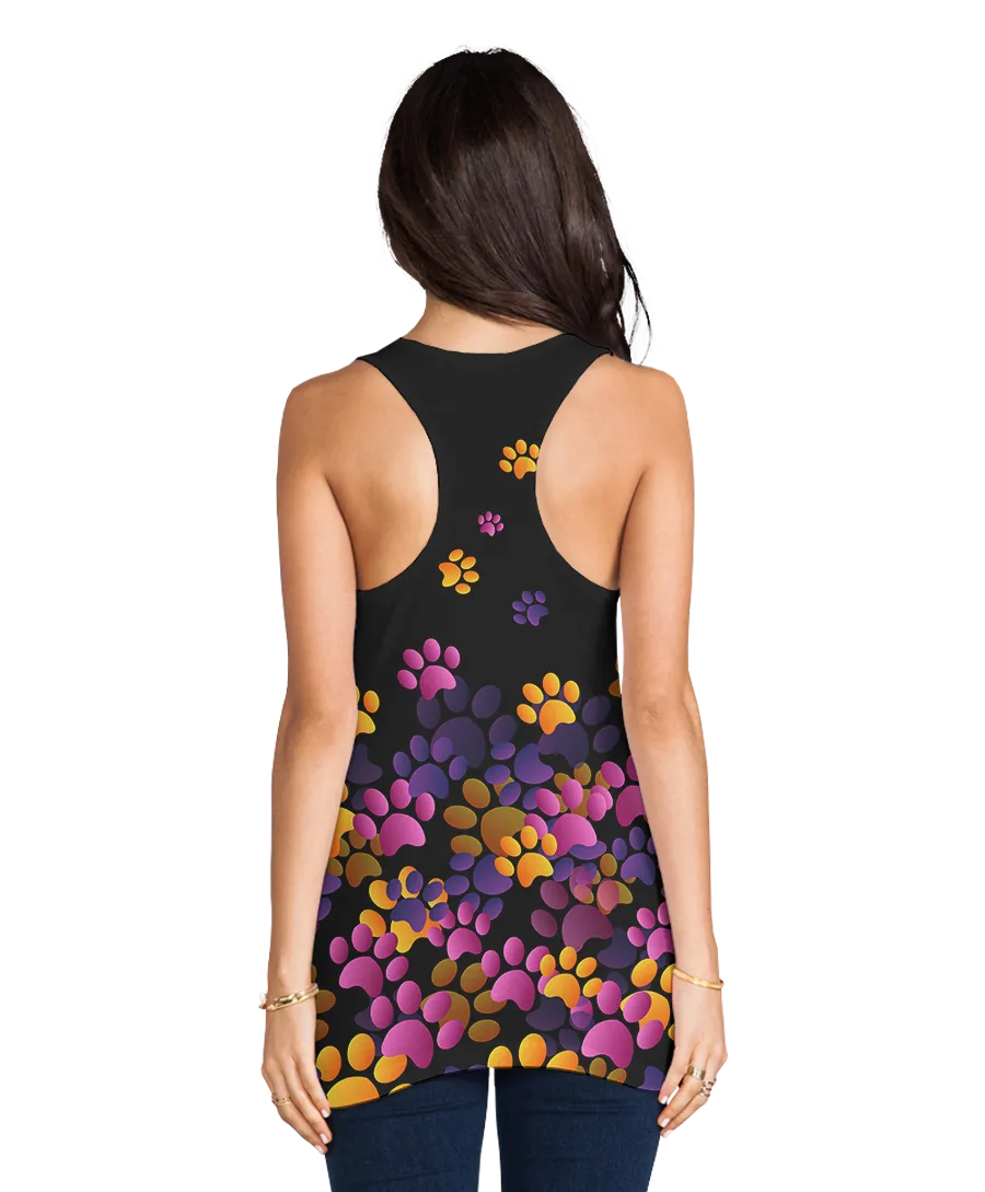 Flying Paw Prints Flowy Racerback Tank Top