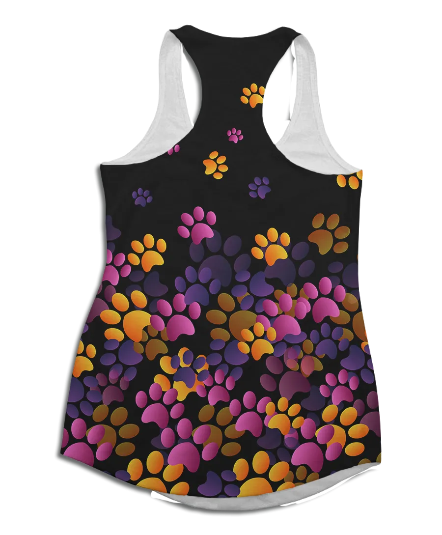 Flying Paw Prints Flowy Racerback Tank Top