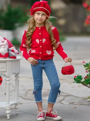 Forever In Love Cardigan and Jeans Set