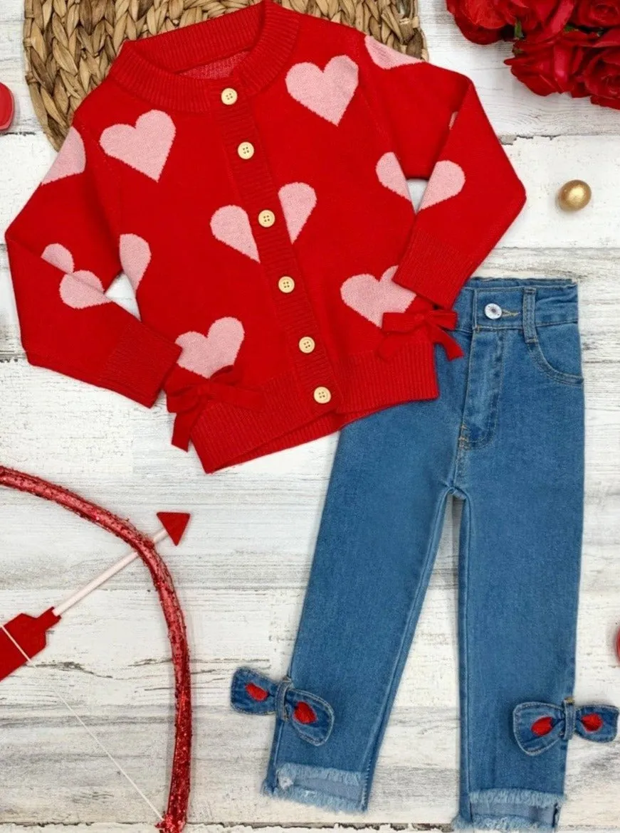 Forever In Love Cardigan and Jeans Set