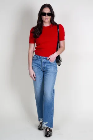 FRAME | Cashmere Gathered Sweater - Red