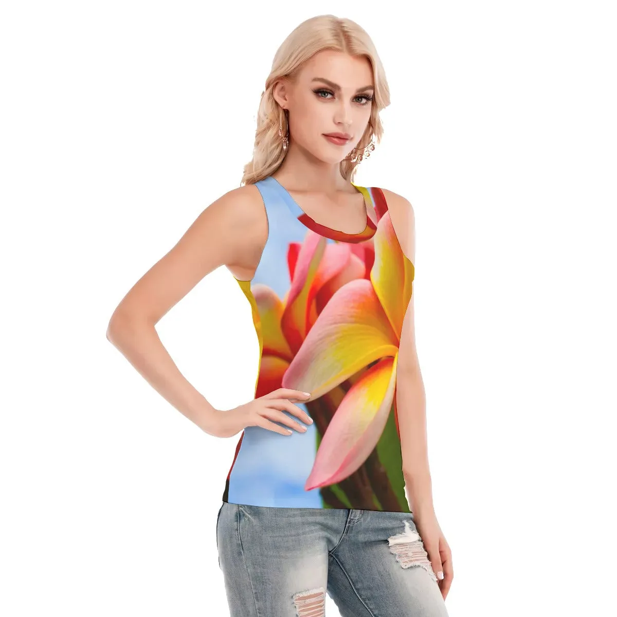 Frangipani Sky Tank Top up to 5 XL (FWS)