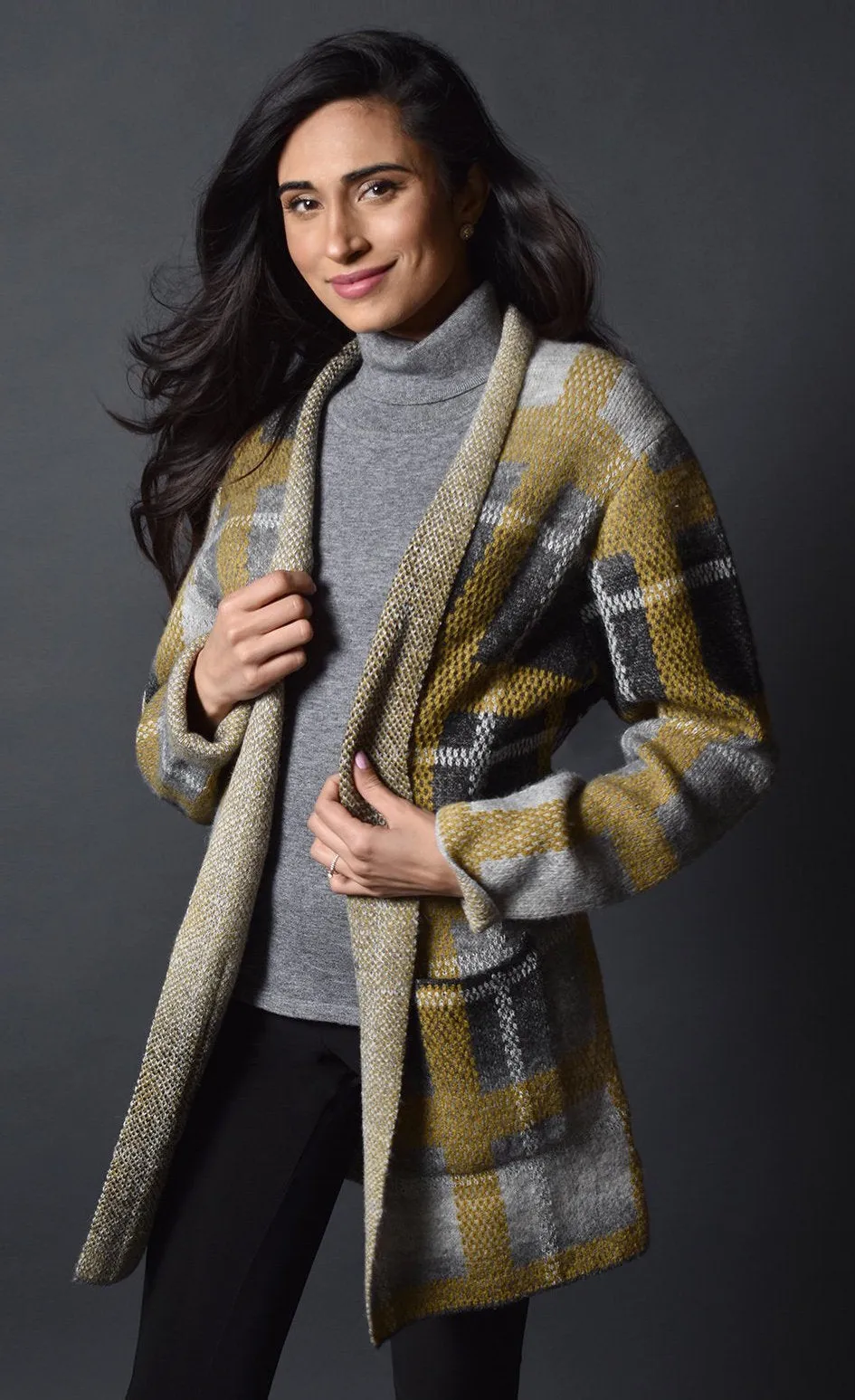 Frank Lyman Plaid Sweater Jacket