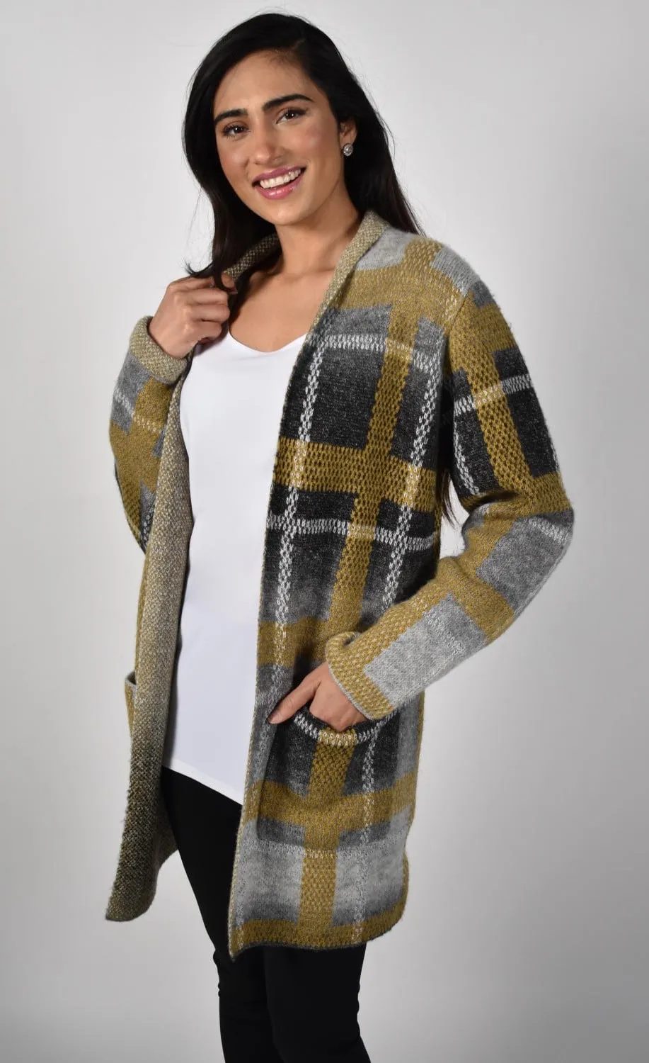 Frank Lyman Plaid Sweater Jacket