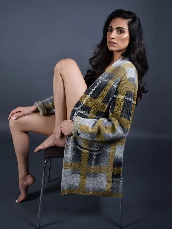 Frank Lyman Plaid Sweater Jacket