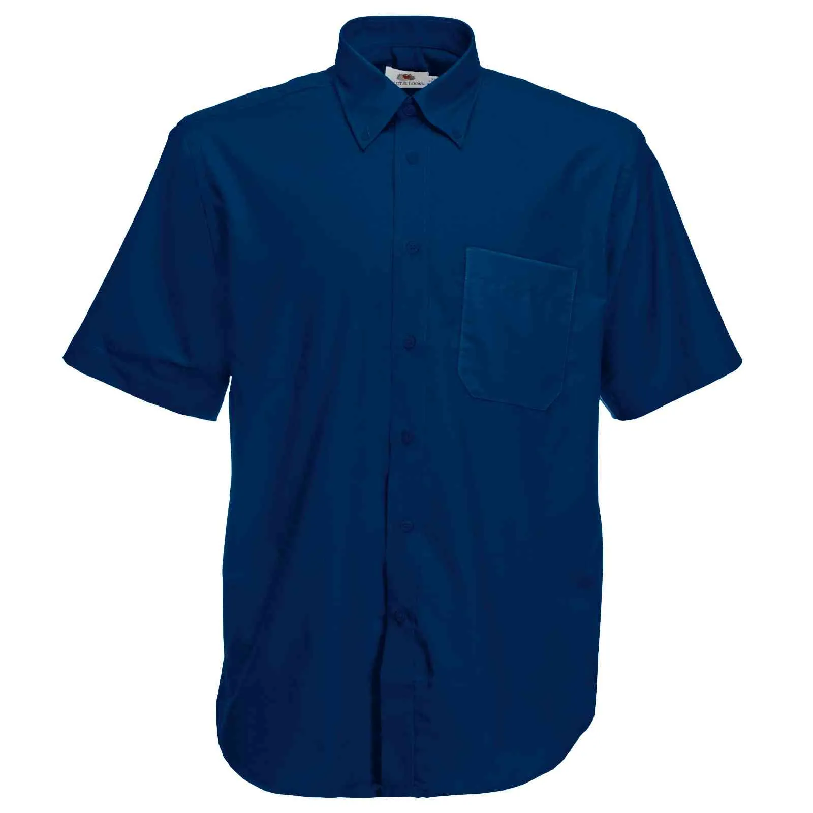 Fruit of the Loom 65112 Men Oxford Shirt Short Sleeve Navy