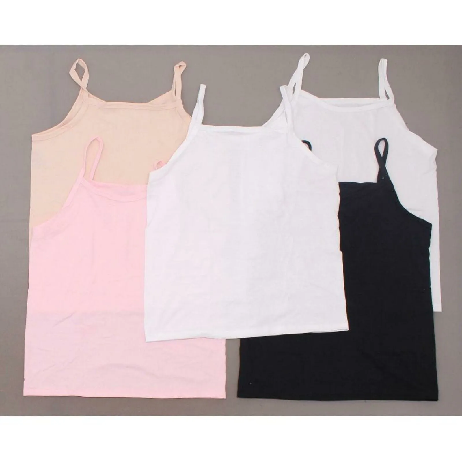 Fruit Of The Loom Girls' LOT OF 5 Neutral Camisoles Camis