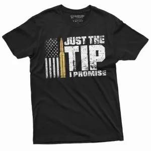 Funny Just the Tip I promise Bullet tip Tee Popular culture horror movie shirt Halloween Tshirt