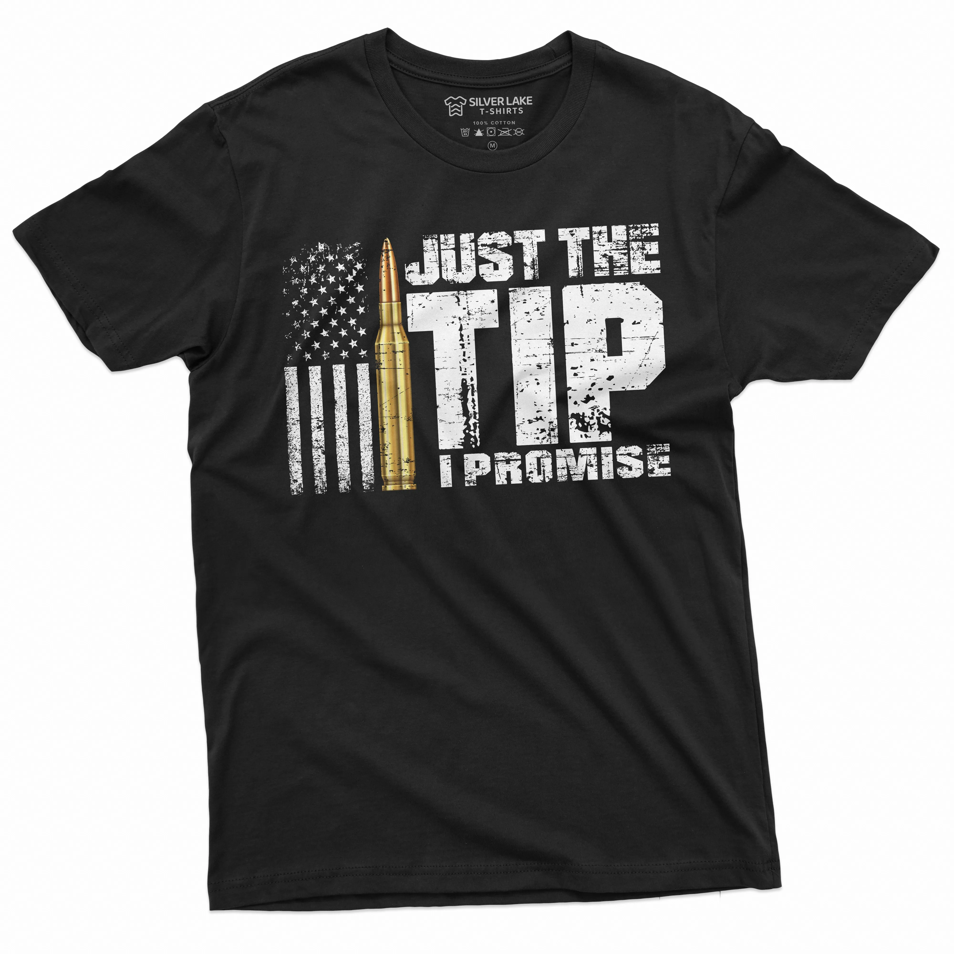 Funny Just the Tip I promise Bullet tip Tee Popular culture horror movie shirt Halloween Tshirt