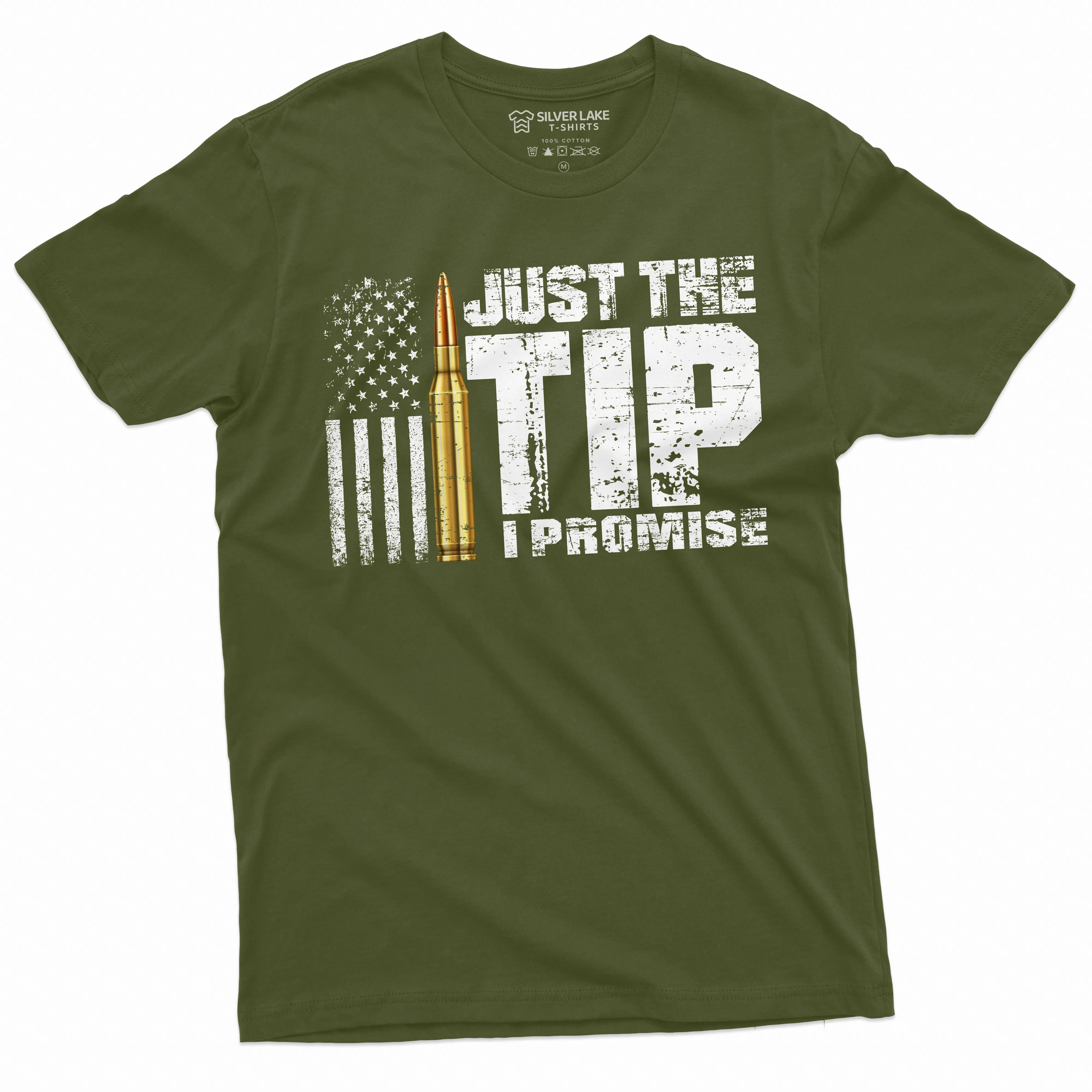 Funny Just the Tip I promise Bullet tip Tee Popular culture horror movie shirt Halloween Tshirt