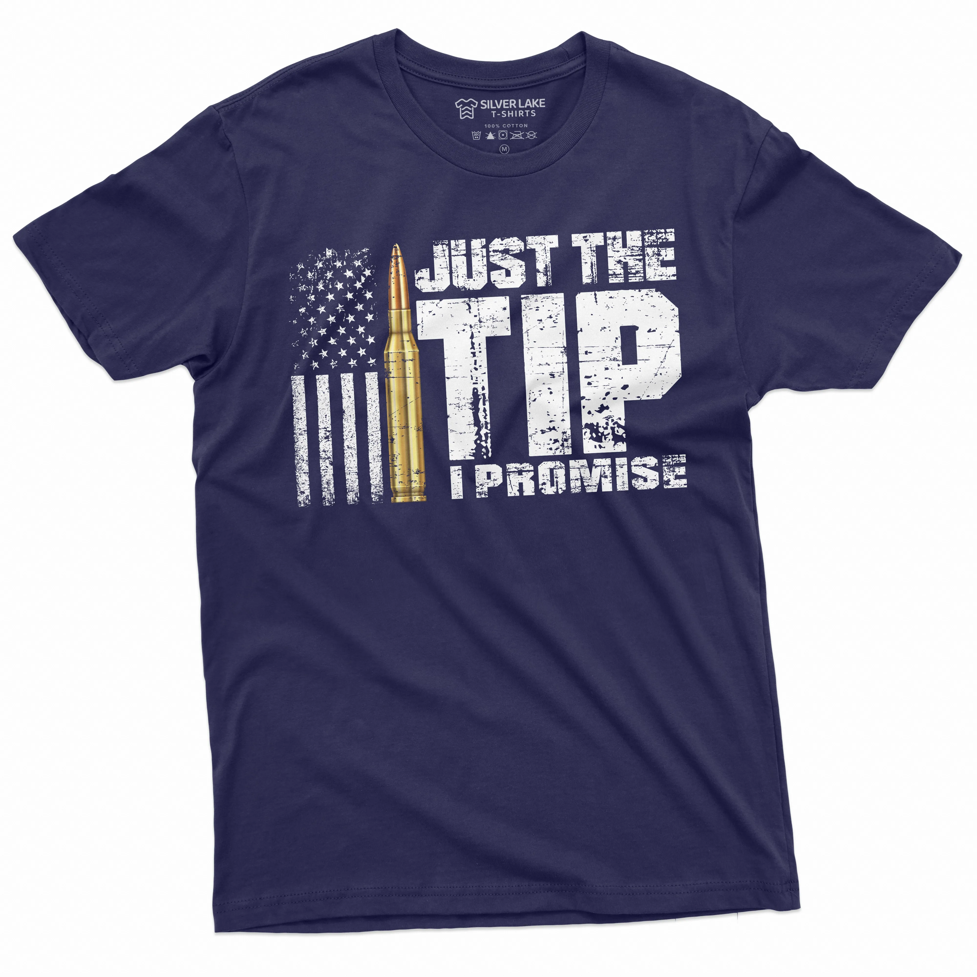 Funny Just the Tip I promise Bullet tip Tee Popular culture horror movie shirt Halloween Tshirt