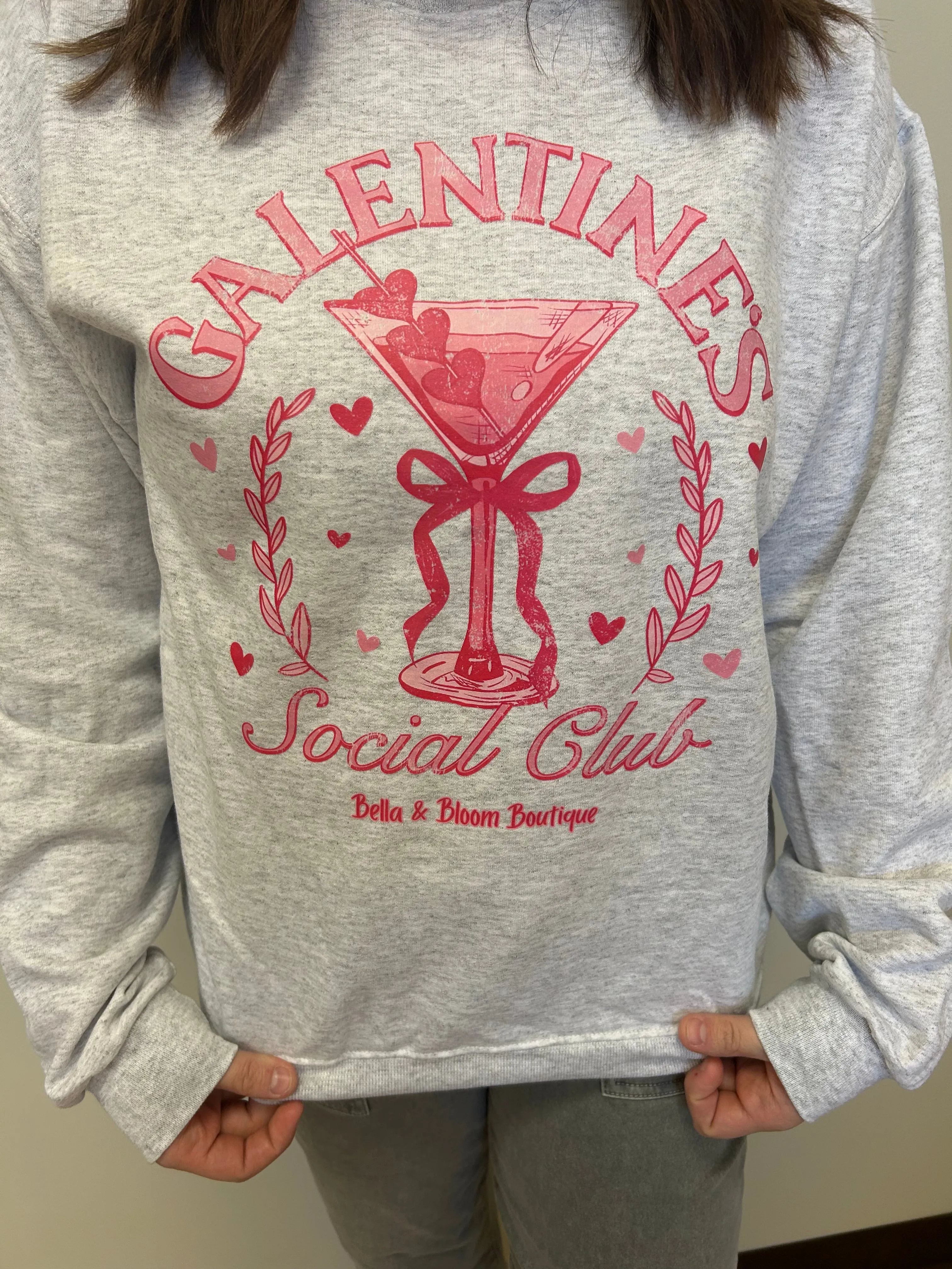 Galentines Social Club Bella and Bloom Boutique Sweatshirts