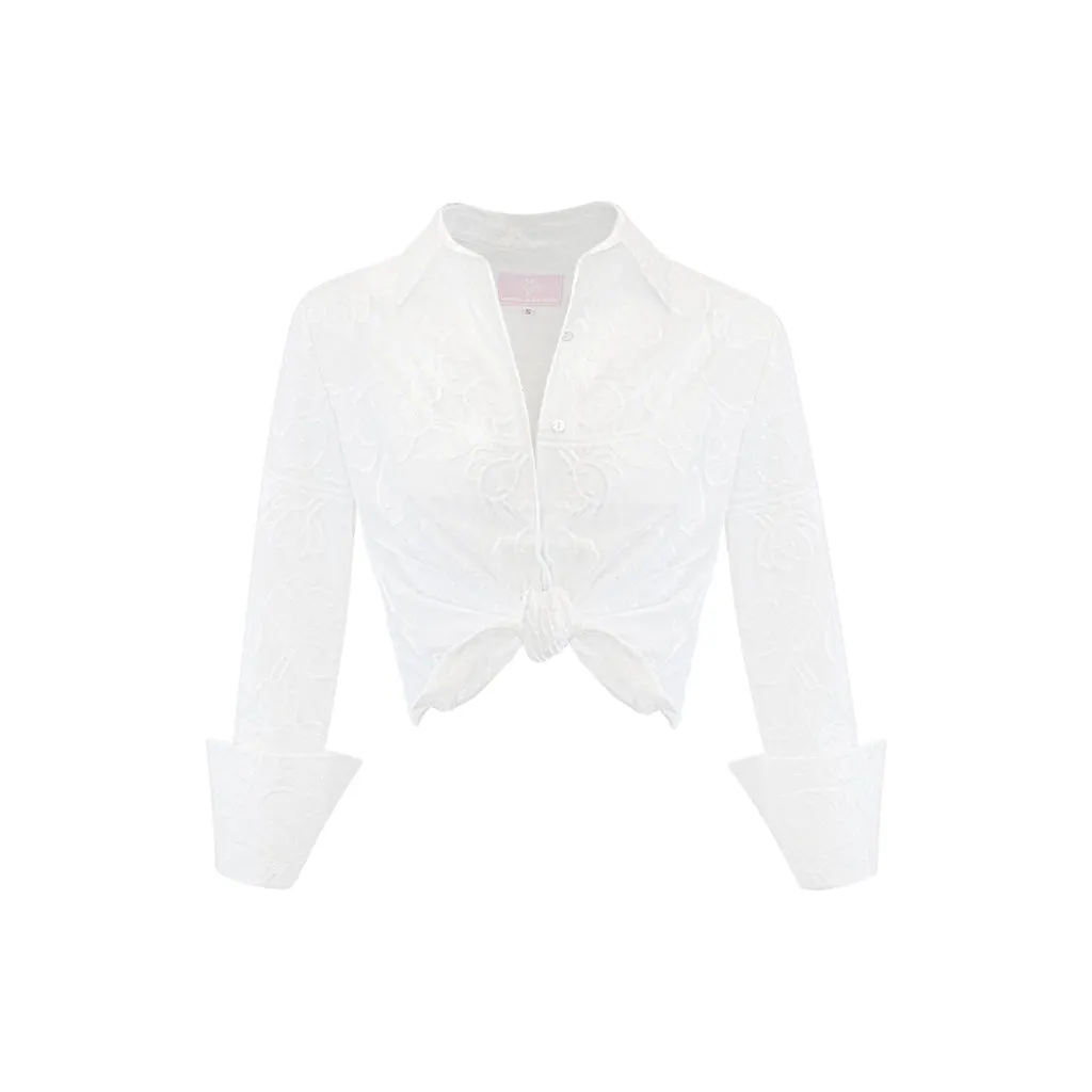 Garcon Shirt - Cotton - White/White Emb