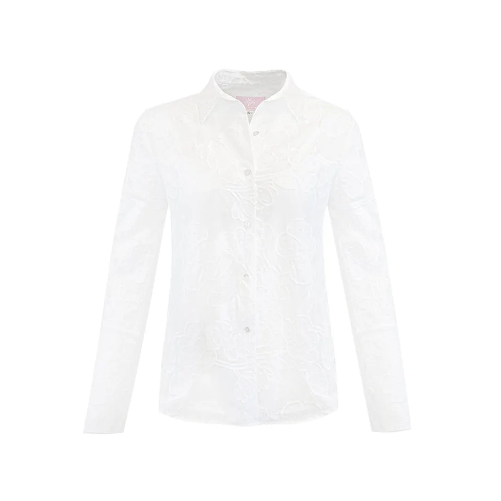 Garcon Shirt - Cotton - White/White Emb