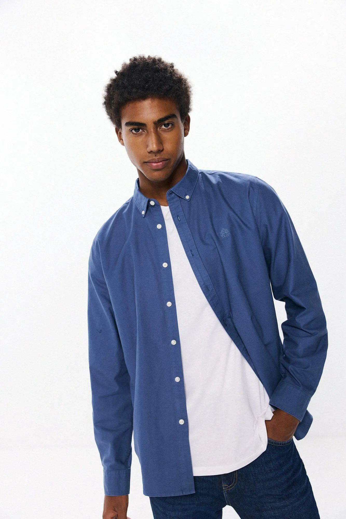 Garment Dye Oxford Shirt - Blue