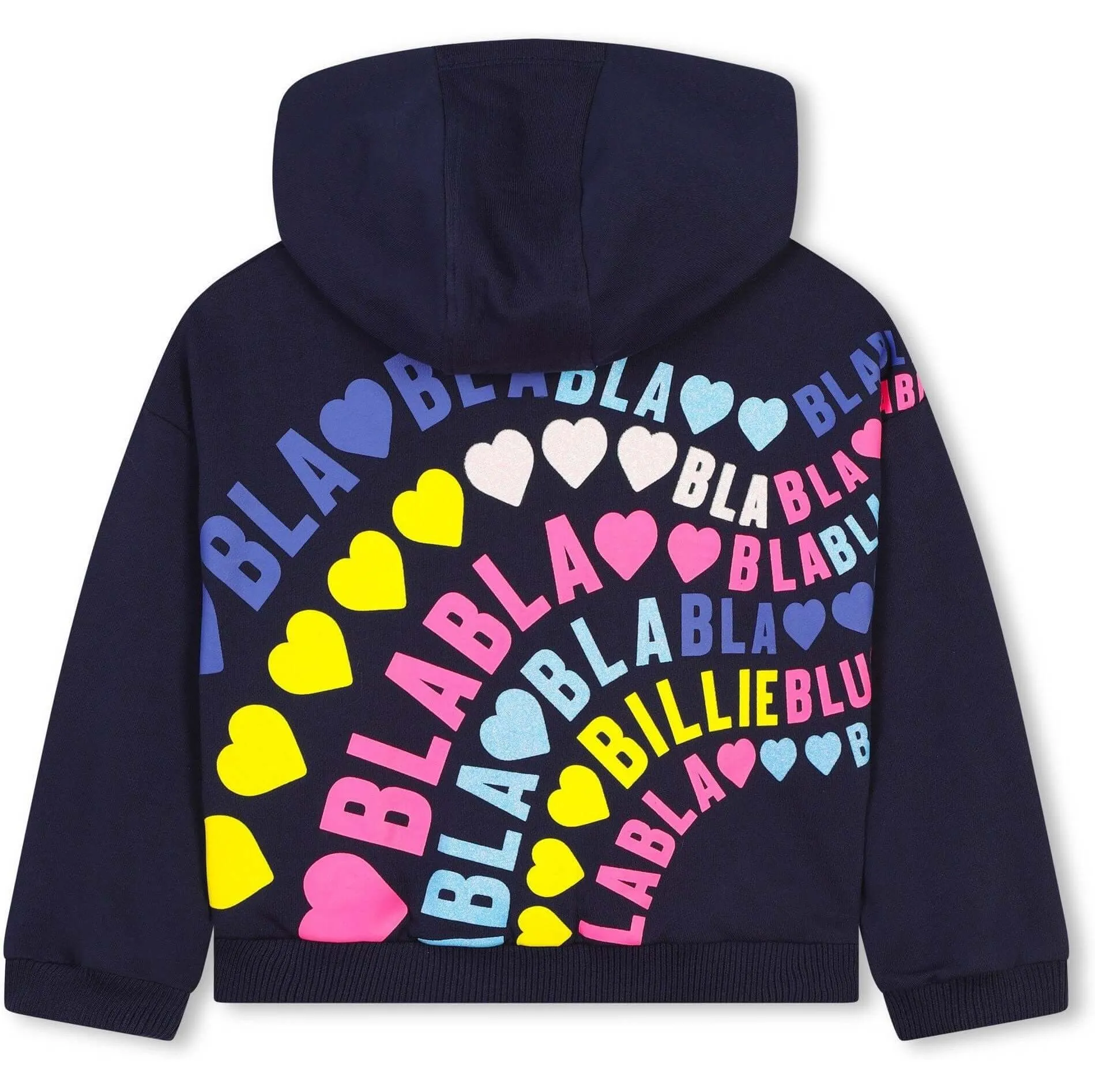 Girls Navy Heart Hoody