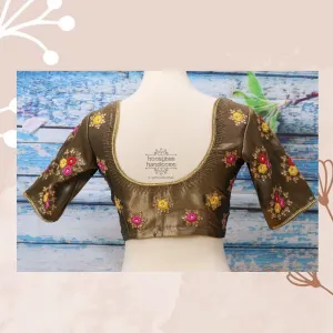 Gold Blouse| Saree Blouse |Maggam Work Blouse | saree stitched Blouse| Bollywood Blouse | Zardosi Work Blouse | HoneyBee Handlooms