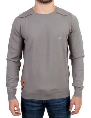 Gray knitted wool sweater