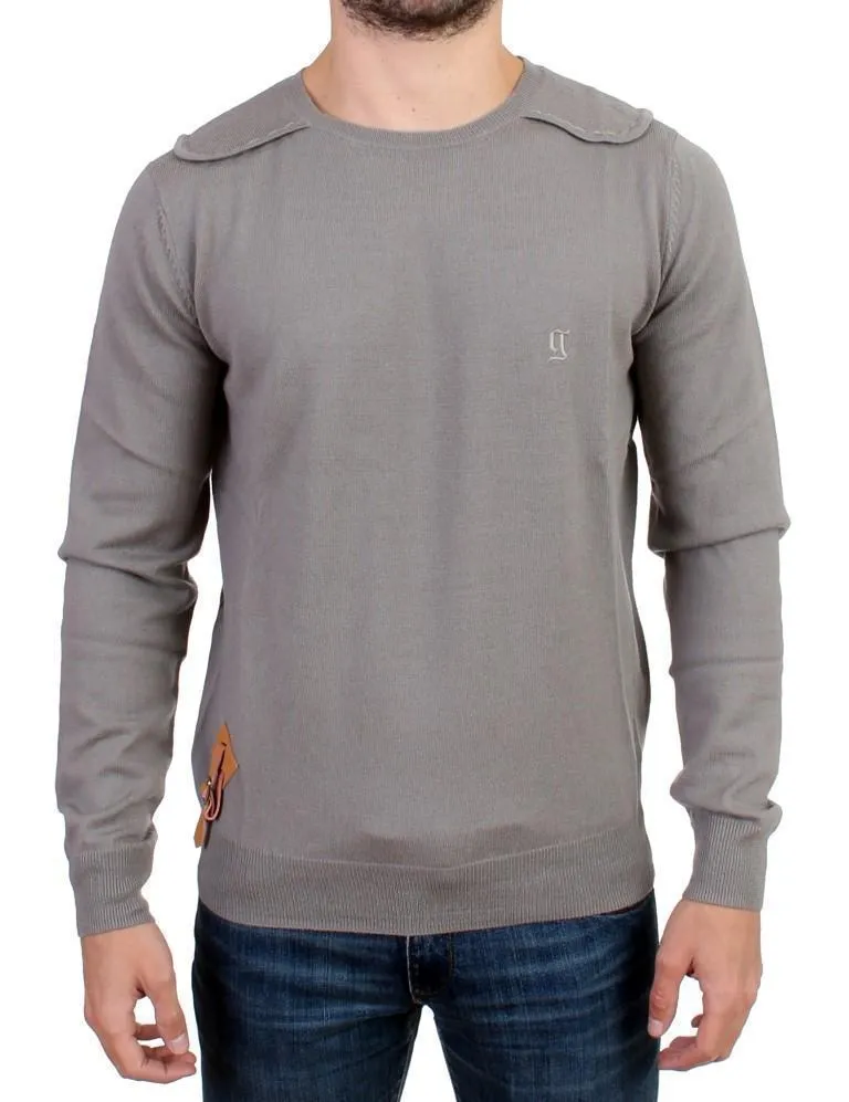Gray knitted wool sweater