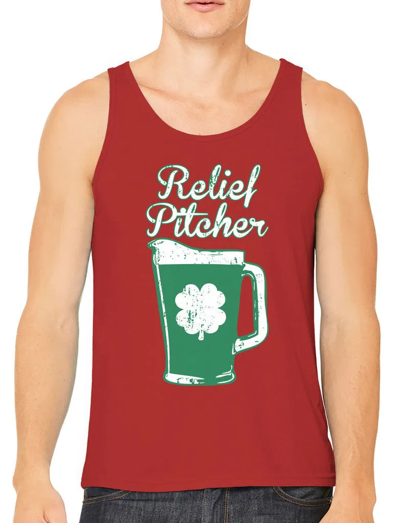 Green Beer Clover Relief Pitcher Men's Tank Top