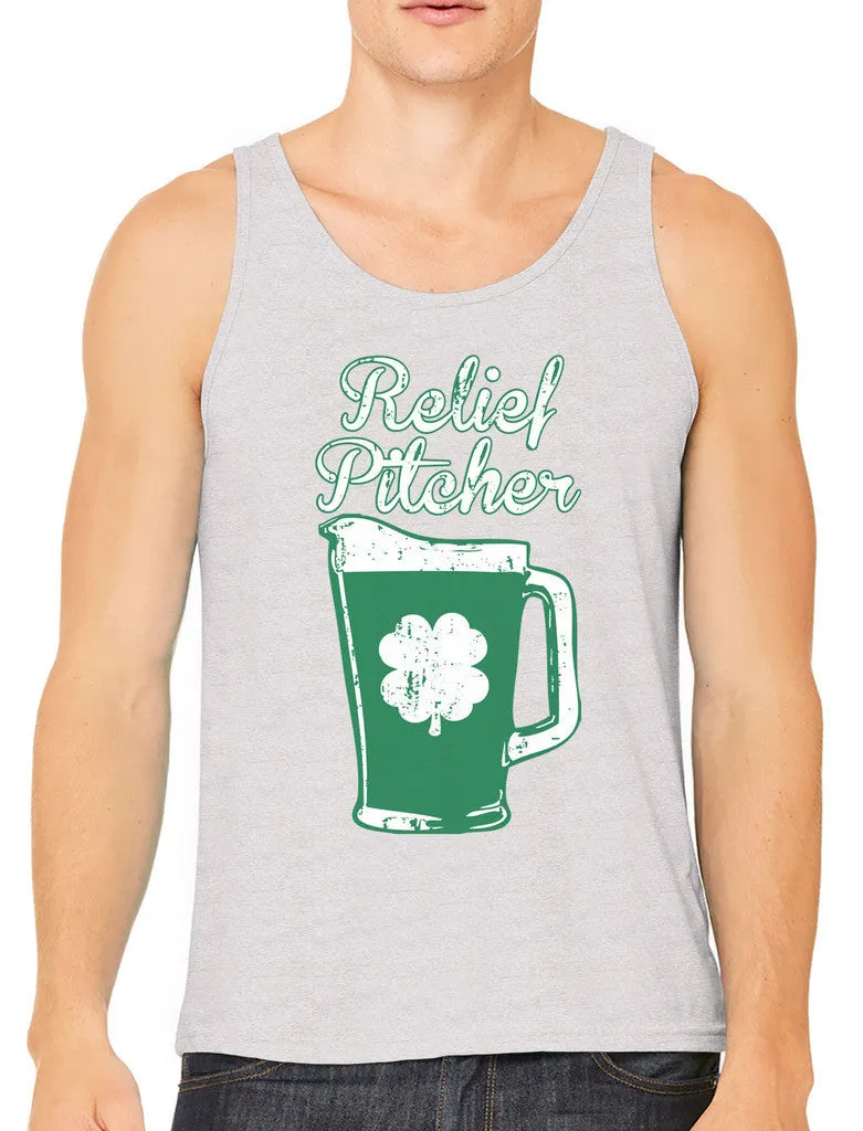 Green Beer Clover Relief Pitcher Men's Tank Top