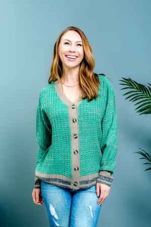 Green Button down cardigan