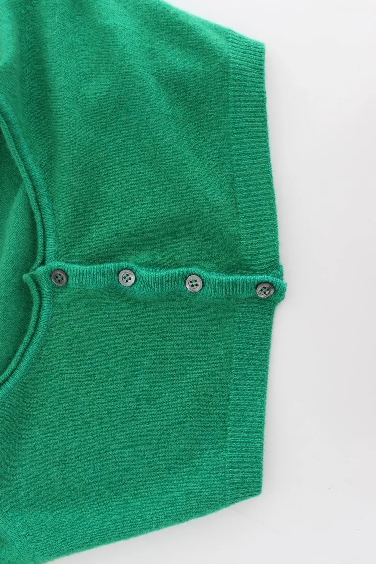 Green Cashmere Cardigan Sweater