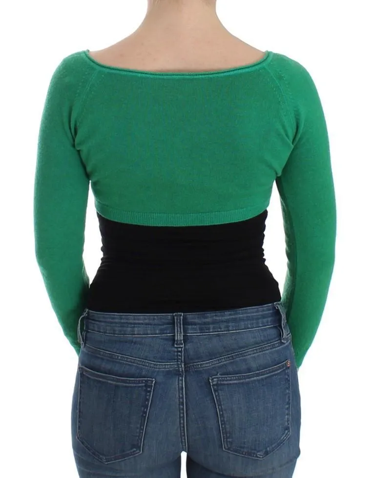 Green Cashmere Cardigan Sweater