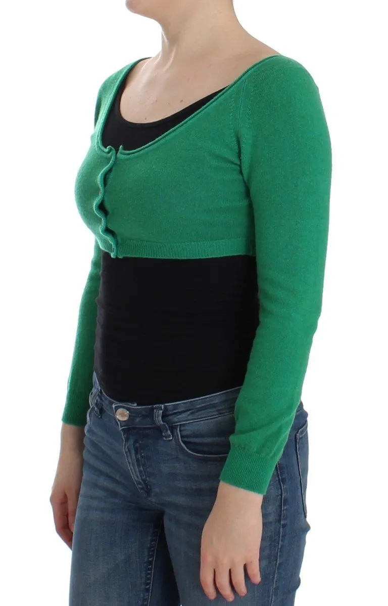 Green Cashmere Cardigan Sweater