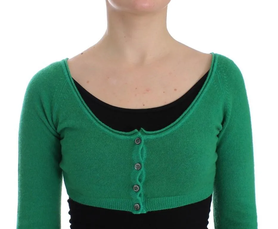 Green Cashmere Cardigan Sweater