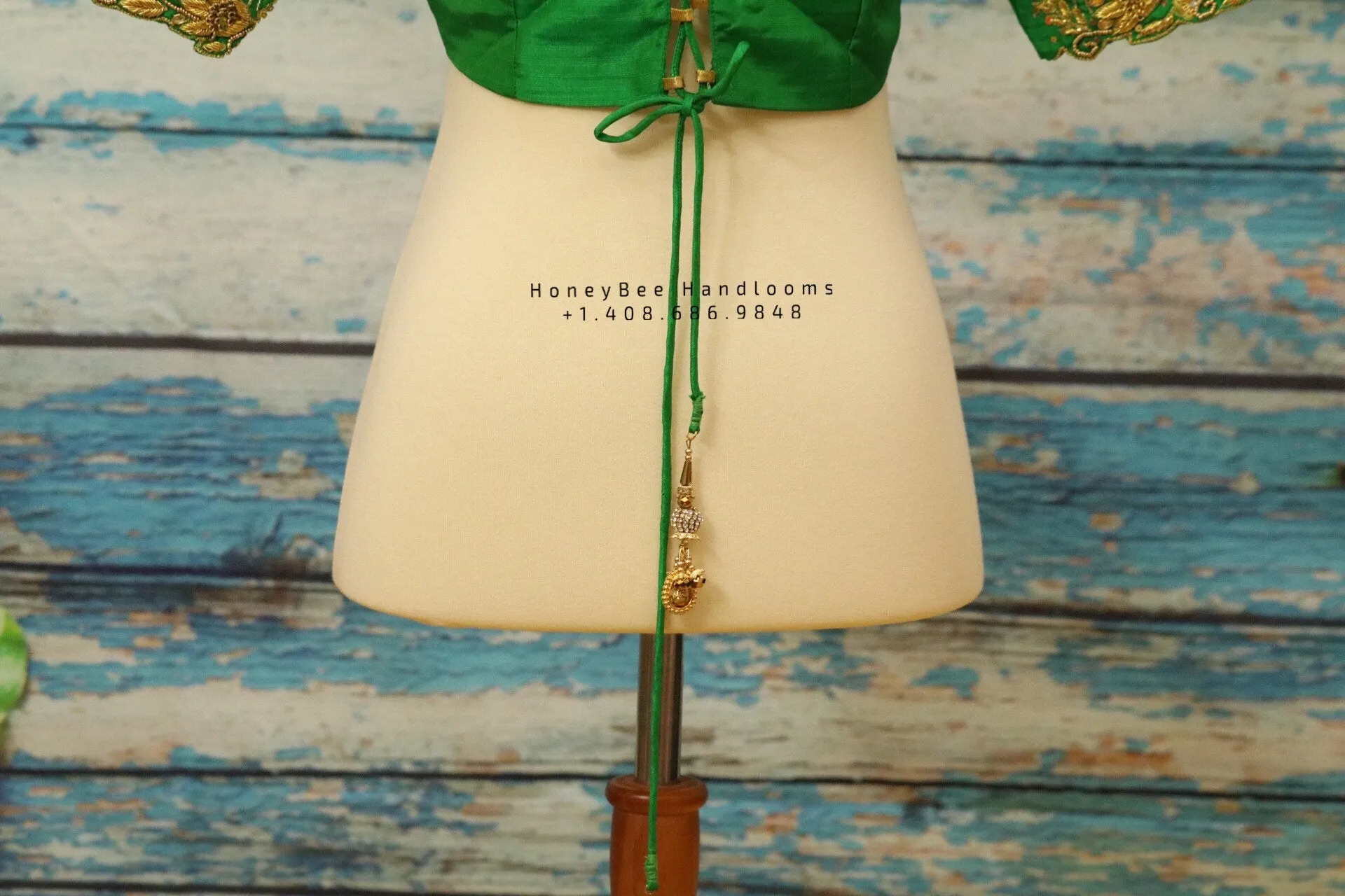 Green Silk saree blouse | bridal blouse | Saree Blouse | Blouse | Silk Blouse | Maggamwork blouse | Heavy work blouse HoneyBee Handlooms