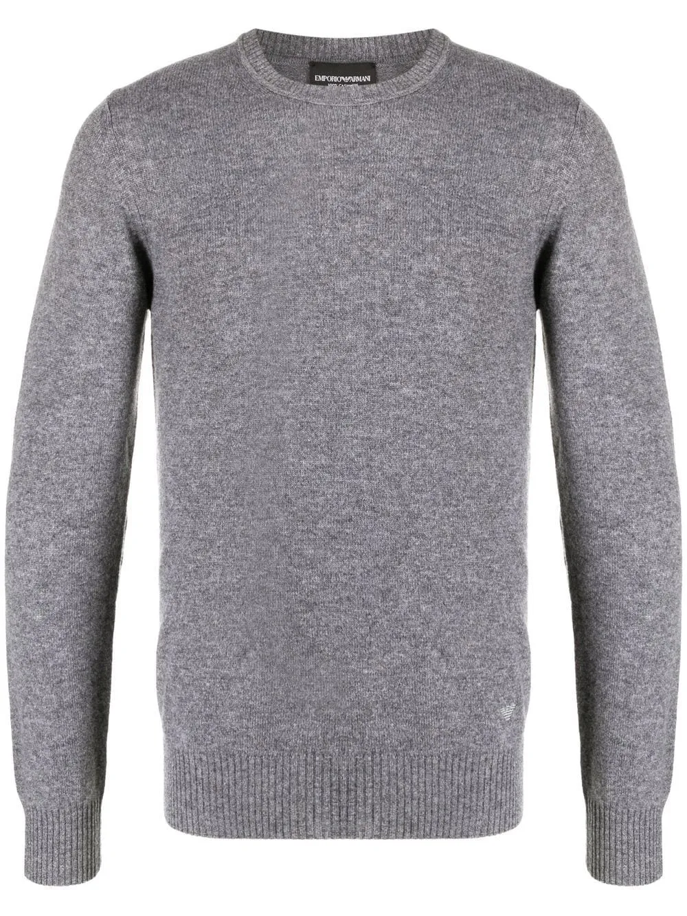 Grey Cashmere Knit Sweater Long Sleeve