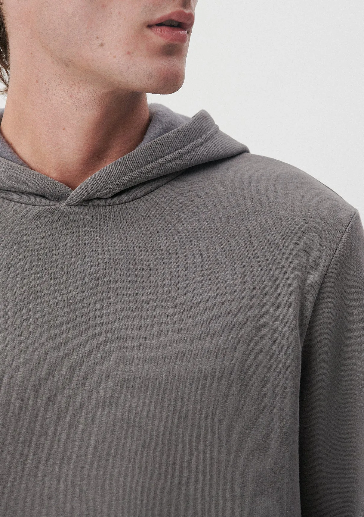 Grey Hooded Basic Sweatshirt