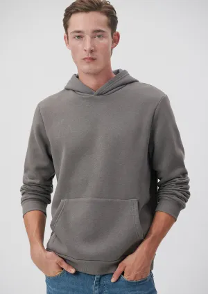 Grey Hooded Basic Sweatshirt