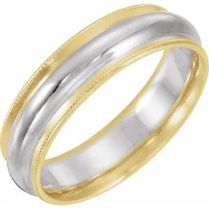 Half Round Band with Milgrain 5684 -  6 mm