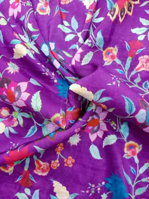 Handloom Pure Silk Soft Chanderi Digital Printed Fabric