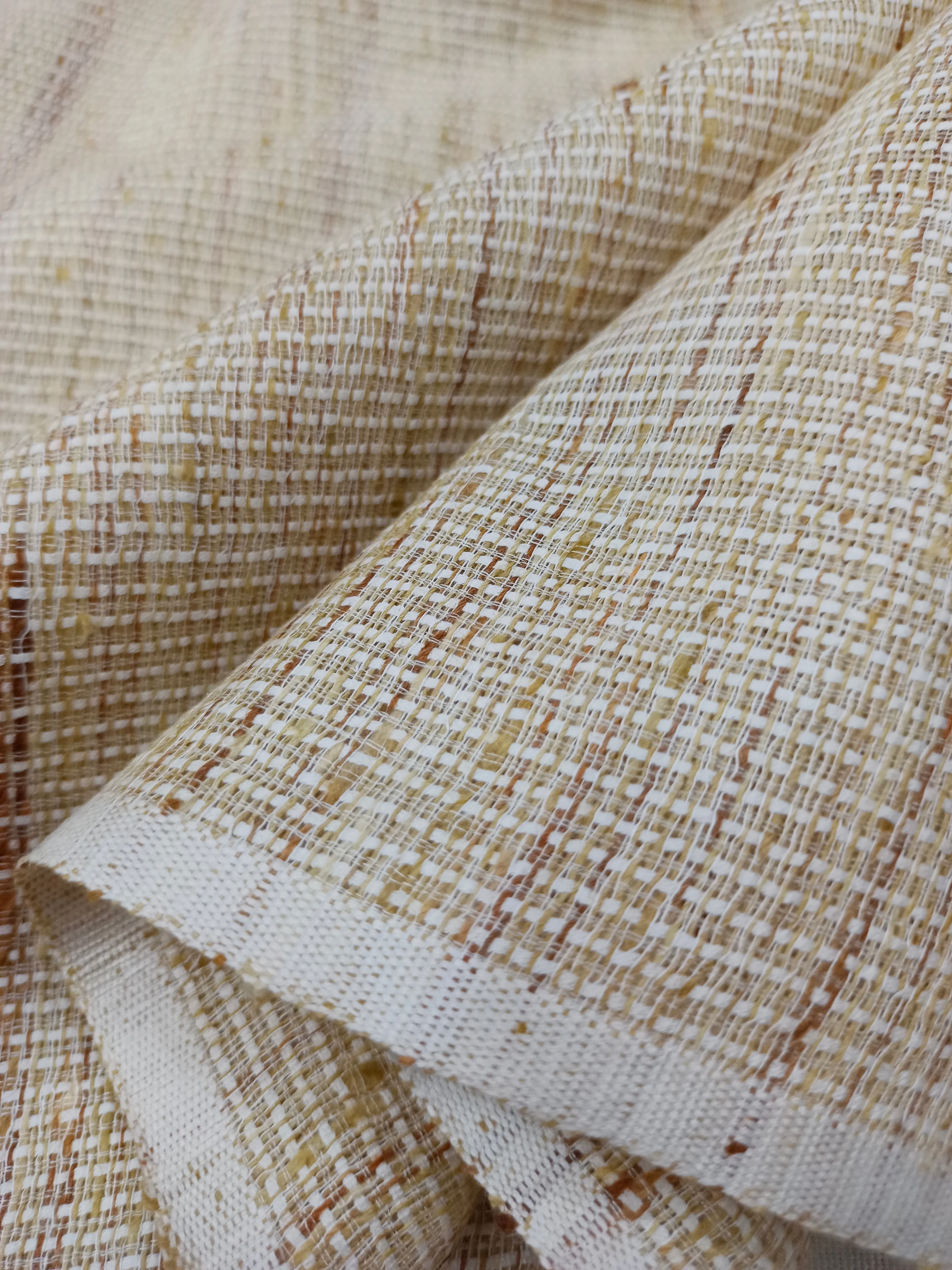Handwoven Silk Fabric - Made from waste of silk fabric.