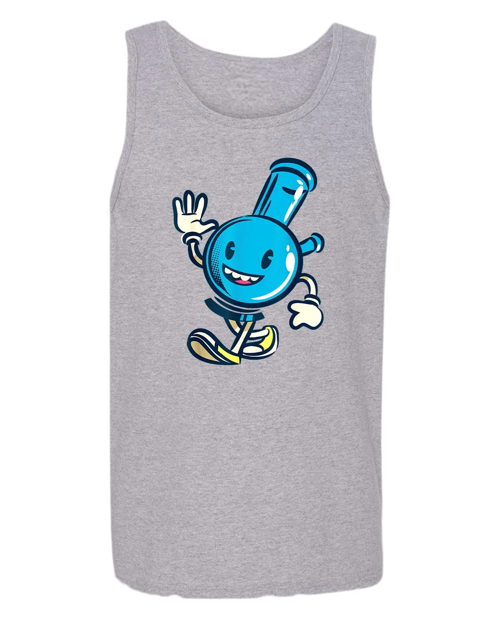 Happy cartoon smoke pipe tank tops
