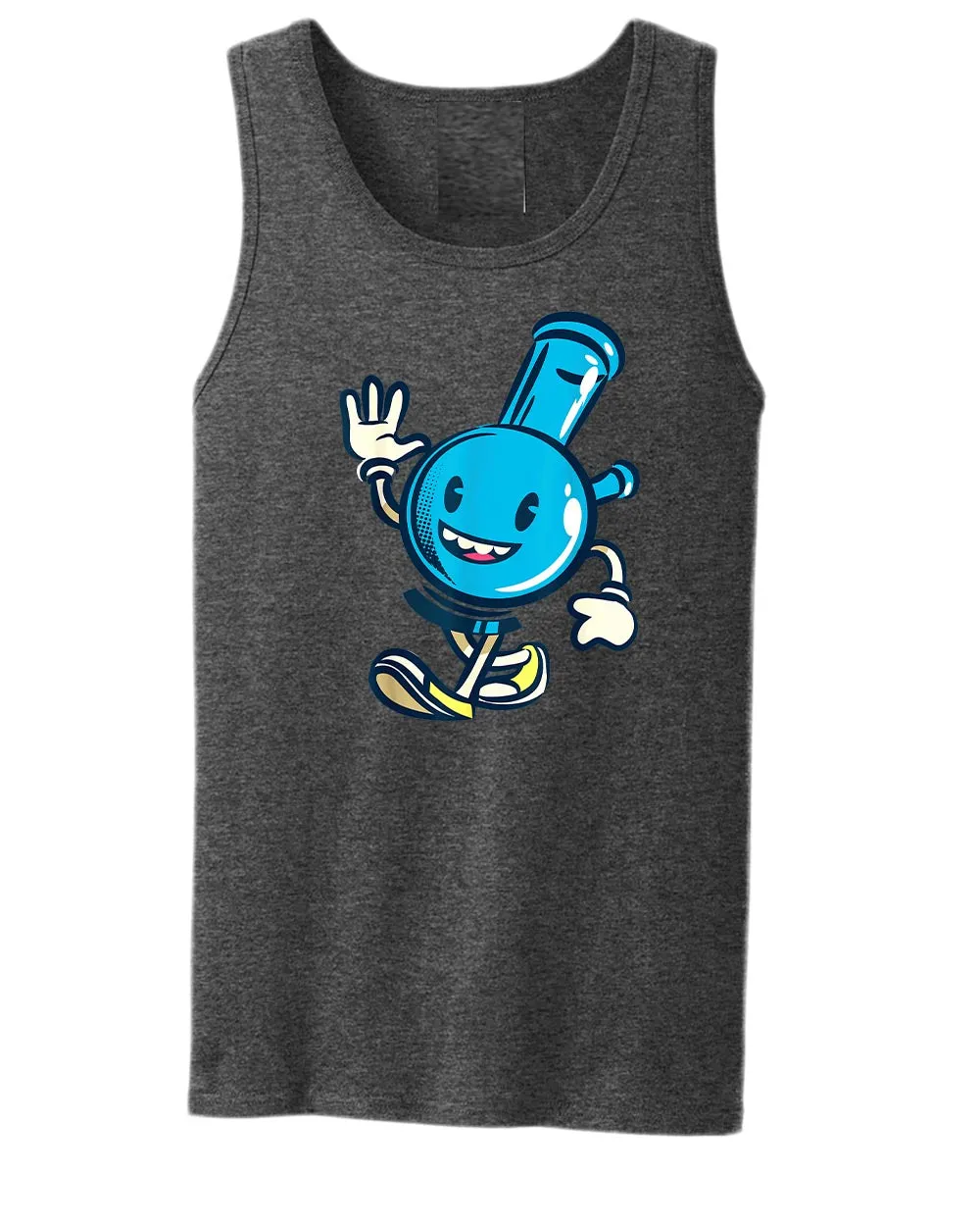 Happy cartoon smoke pipe tank tops