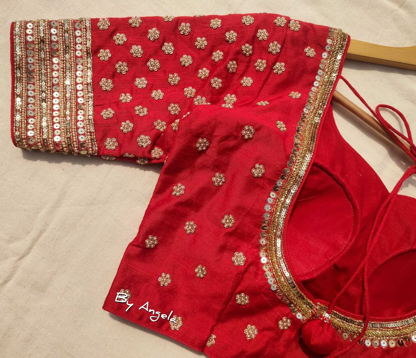 Heavy Buta Bridal Blouse - Red