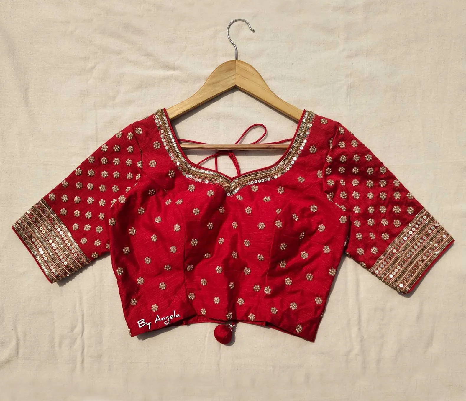 Heavy Buta Bridal Blouse - Red