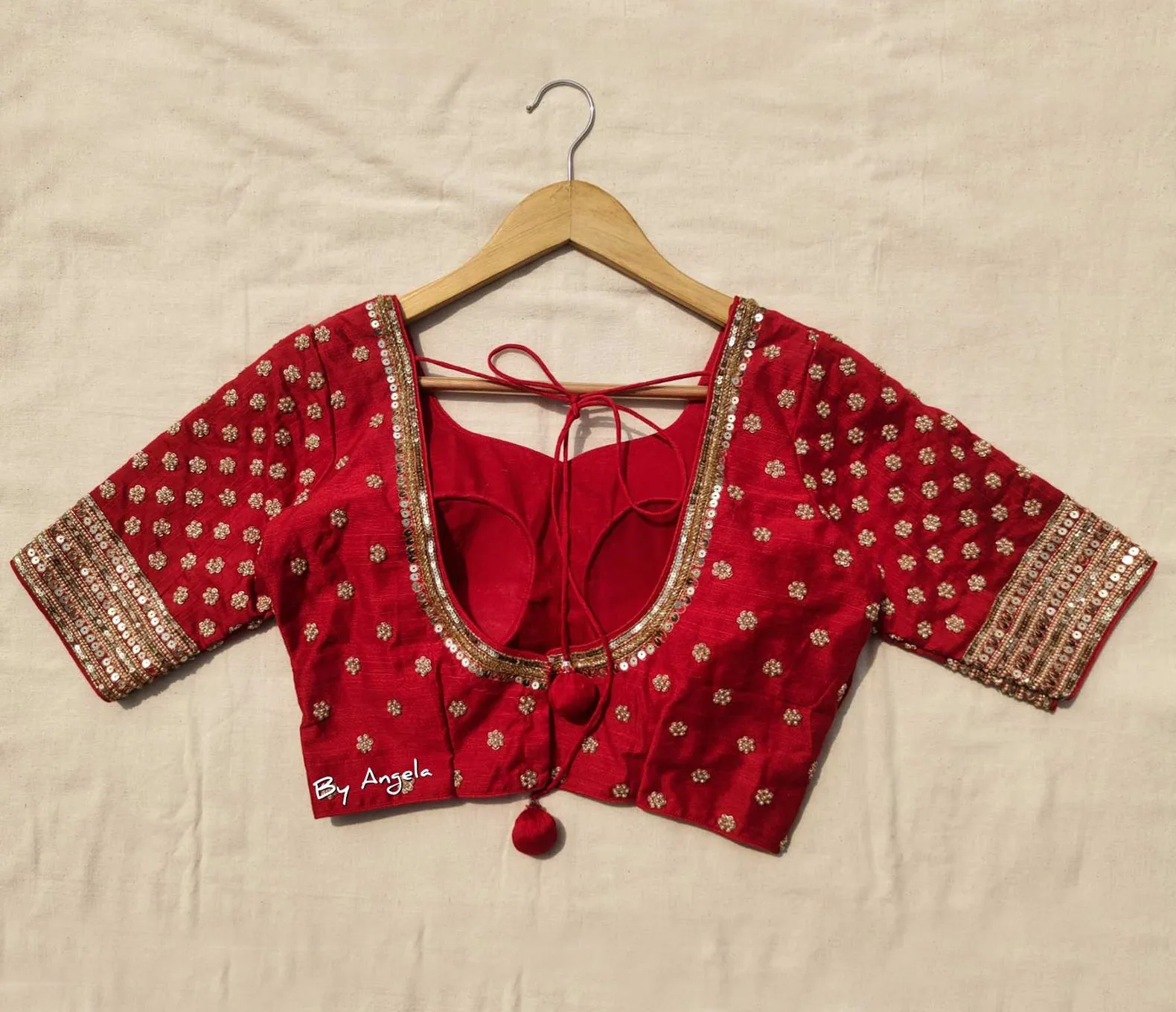 Heavy Buta Bridal Blouse - Red