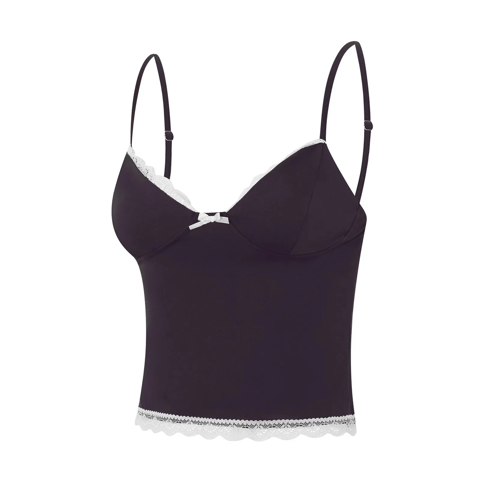 High Street Grunge Crop Top Women Spaghetti Strap Camisoles Lace Trim Sleeveless Backless Tank Tops Summer Vests Tops Streetwear