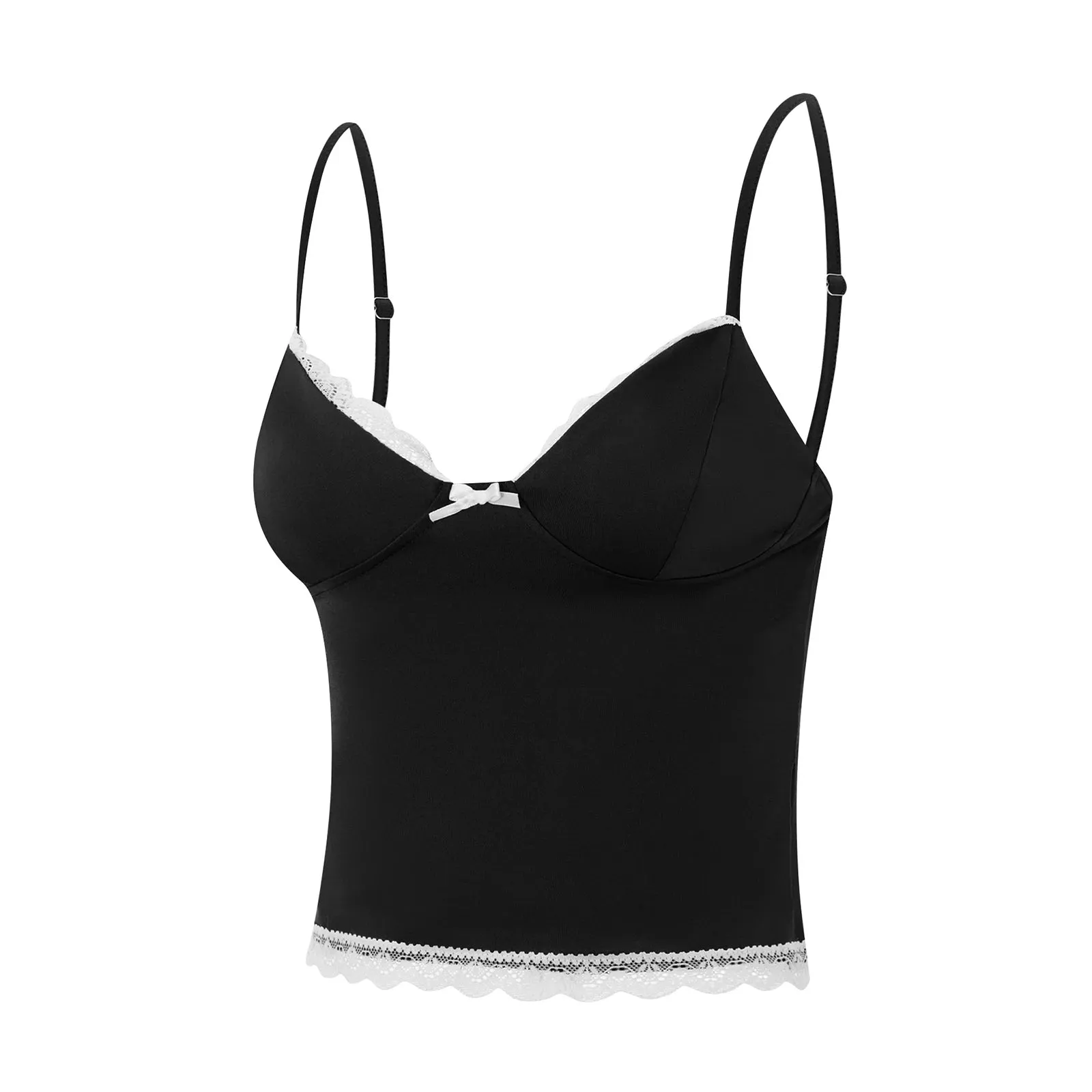 High Street Grunge Crop Top Women Spaghetti Strap Camisoles Lace Trim Sleeveless Backless Tank Tops Summer Vests Tops Streetwear