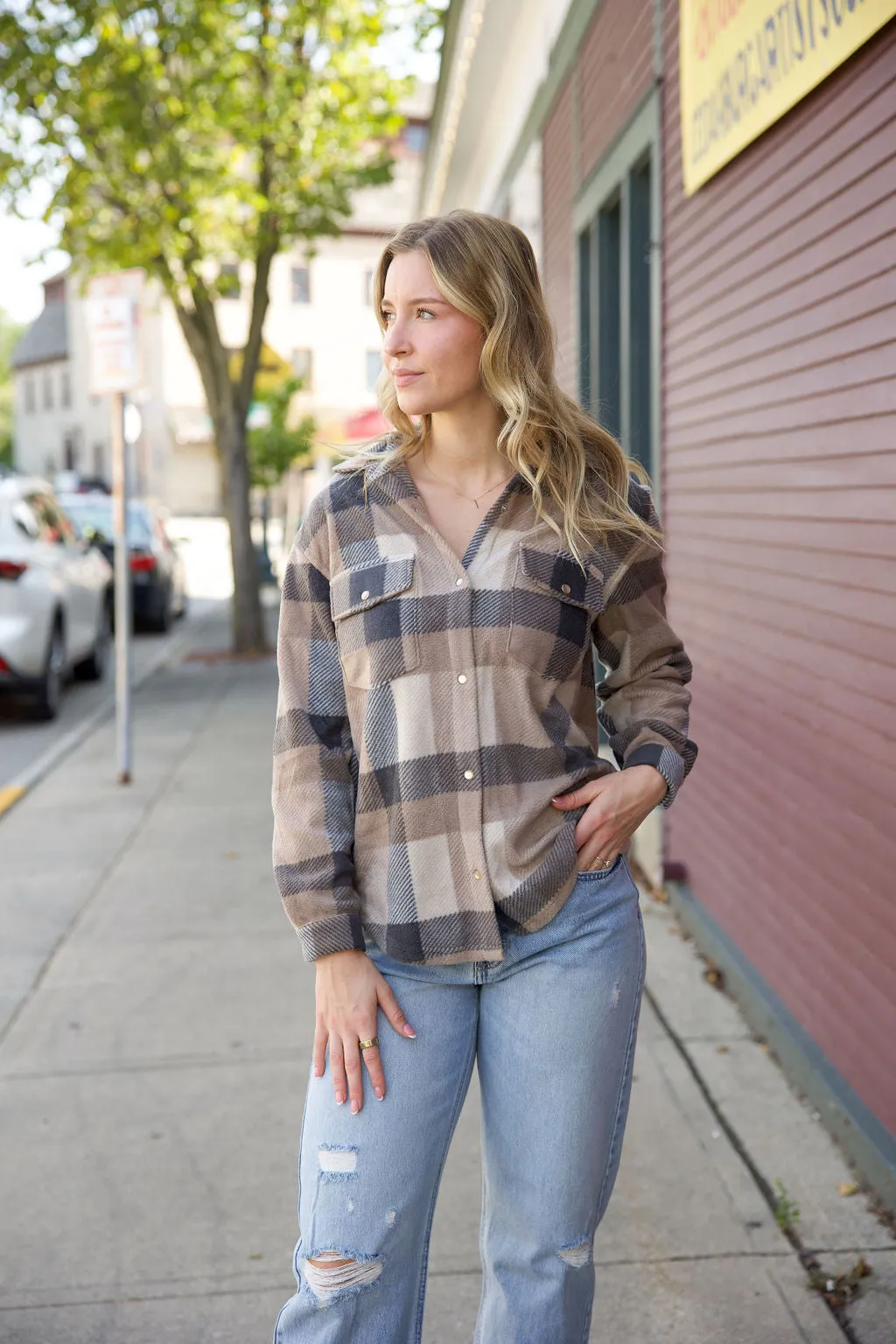 Hiker Two Tone Fleece Jacket- Sea Salt