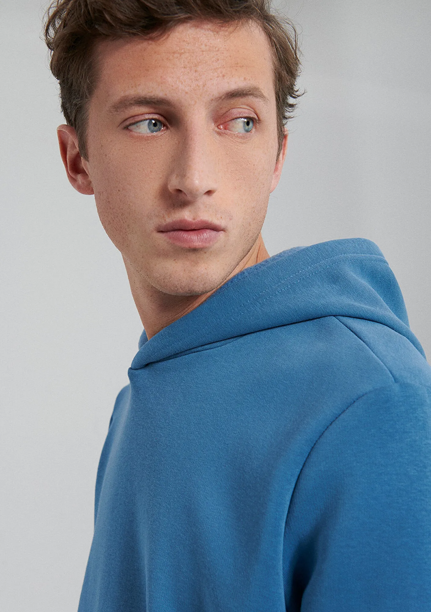 Hooded Blue Basic Sweatshirt