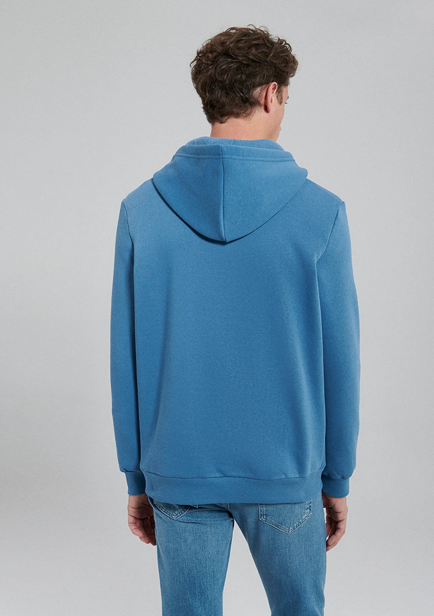 Hooded Blue Basic Sweatshirt
