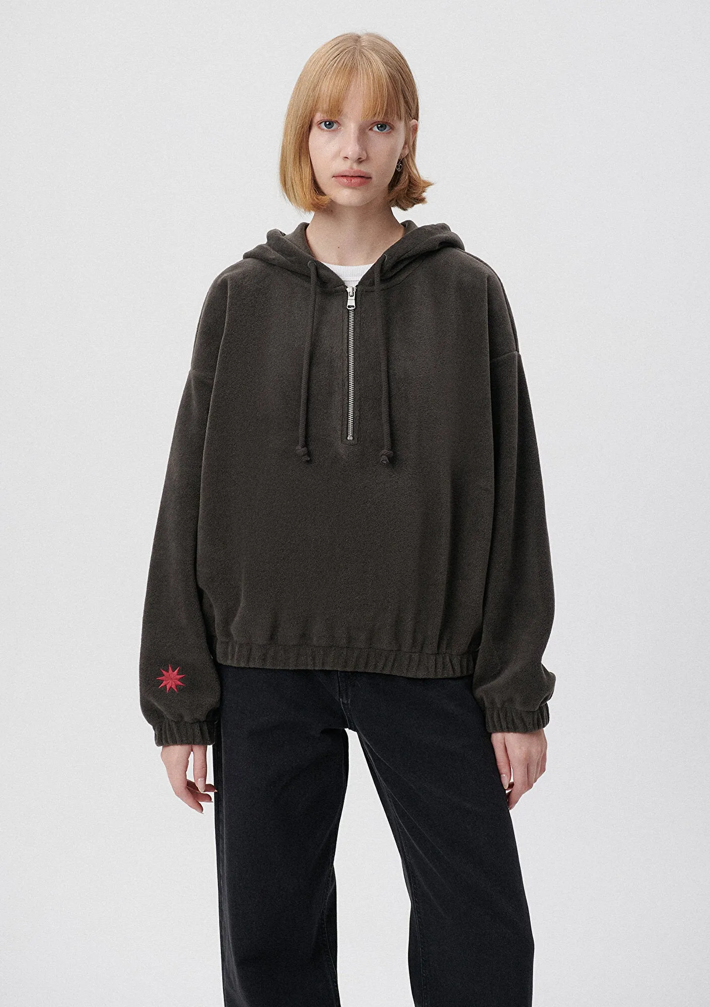 Hooded Half Zip Soft Sweatshirt