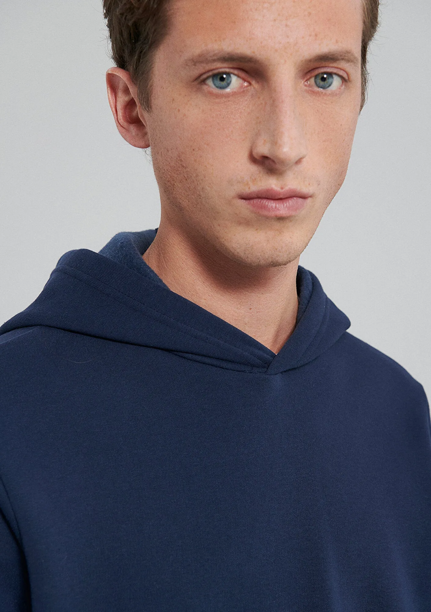 Hooded Navy Basic Sweatshirt