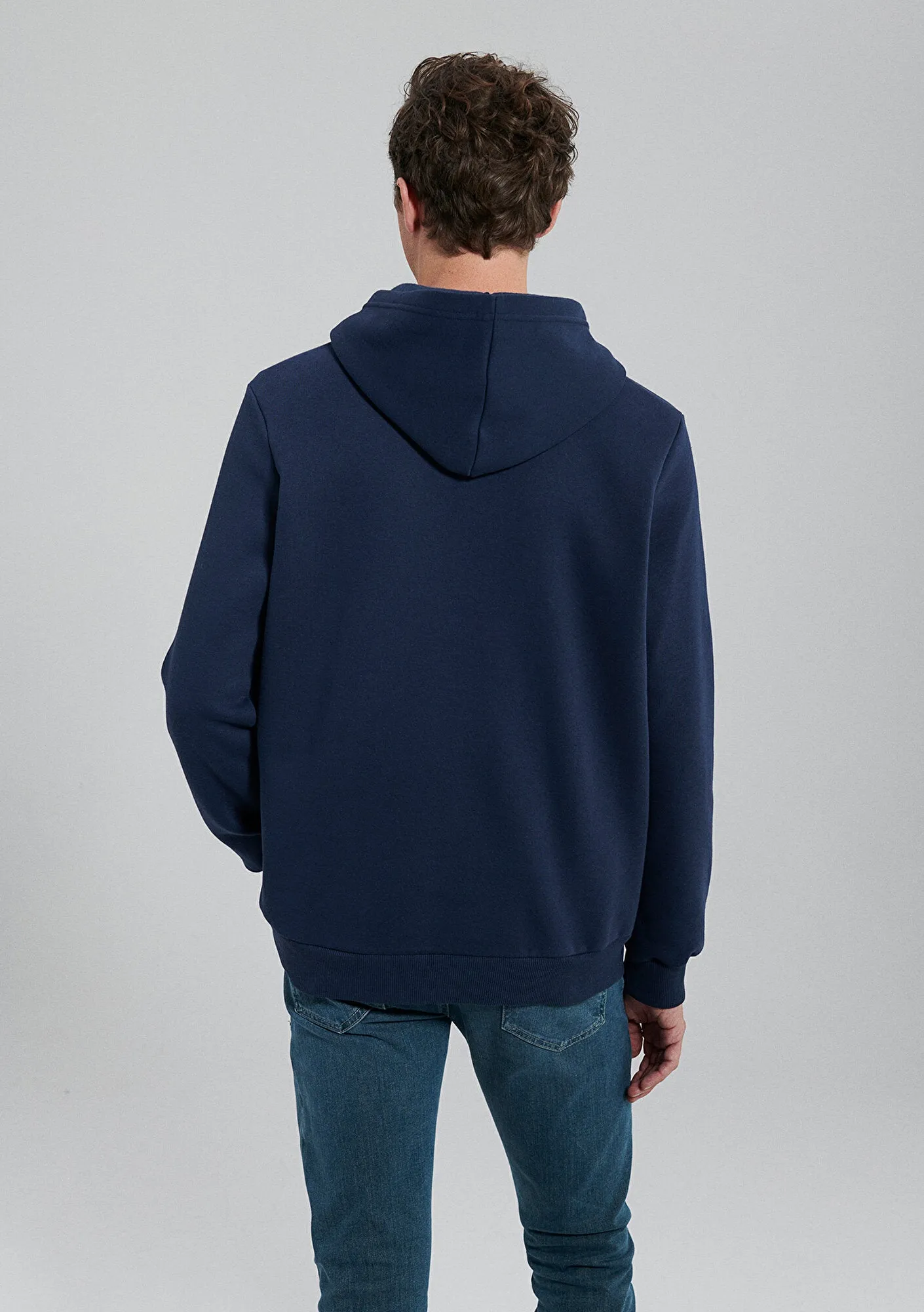 Hooded Navy Basic Sweatshirt